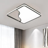 Black/White Rectangular/Square Ceiling Light Simple Acrylic 16"/19.5"/35.5" W LED Ceiling Light Fixture for Bedroom in Warm/White Clearhalo 'Ceiling Lights' 'Close To Ceiling Lights' 'Close to ceiling' 'Flush mount' Lighting' 1433786