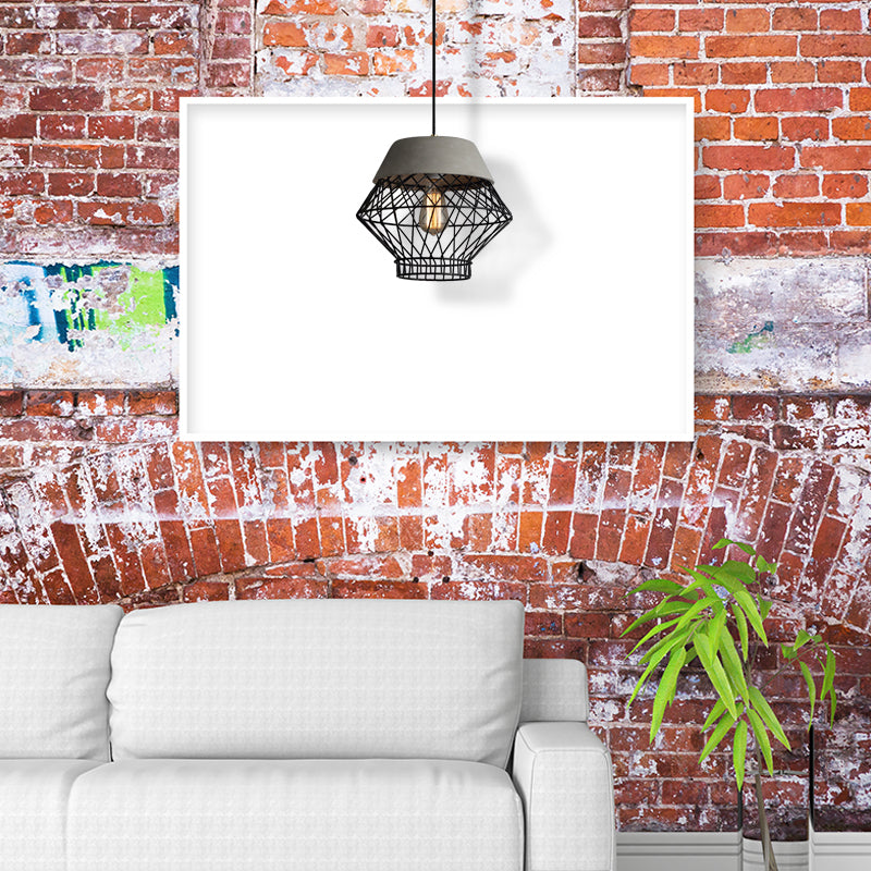 Retro Style Wire Cage Hanging Lamp 1 Light Metal Pendant Light Fixture with Adjustable Cord in Black Black Clearhalo 'Ceiling Lights' 'Modern Pendants' 'Modern' 'Pendant Lights' 'Pendants' Lighting' 143379