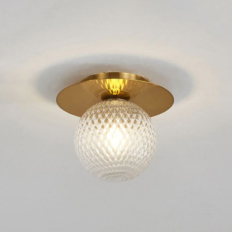 Clear/Light-Brown/Cream Orbit Ceiling Light Modern Glass 1 Light Kitchen Flushmount Ceiling Lamp Clearhalo 'Ceiling Lights' 'Close To Ceiling Lights' 'Close to ceiling' 'Flush mount' Lighting' 1433932