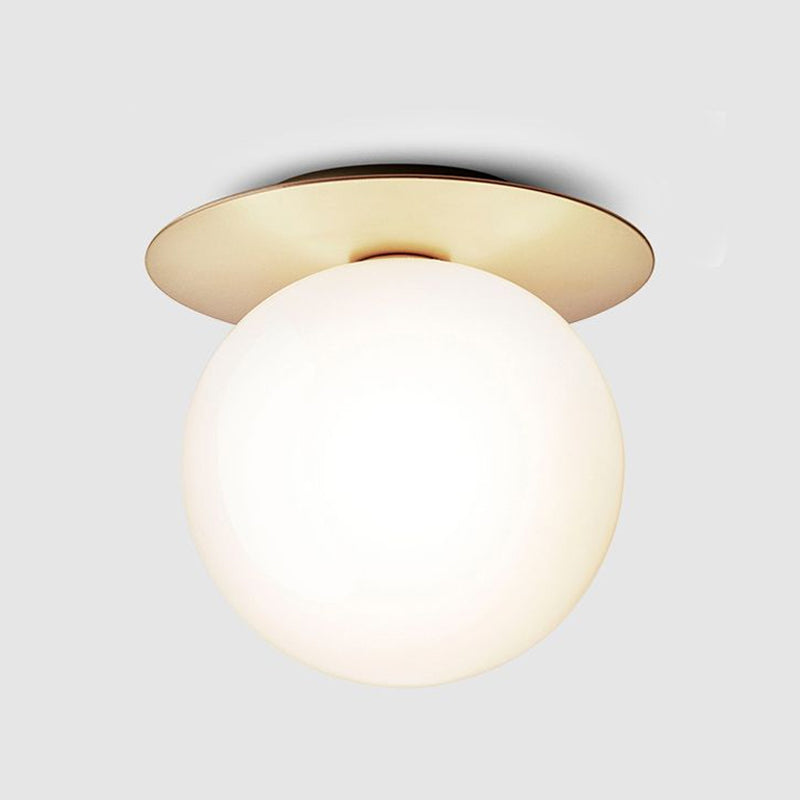 Silver/Gold Finish Orbit Flush Mount Fixture Modern 1 Light Close to Ceiling Lighting with White/Clear Glass Shade Clearhalo 'Ceiling Lights' 'Close To Ceiling Lights' 'Close to ceiling' 'Flush mount' Lighting' 1433956