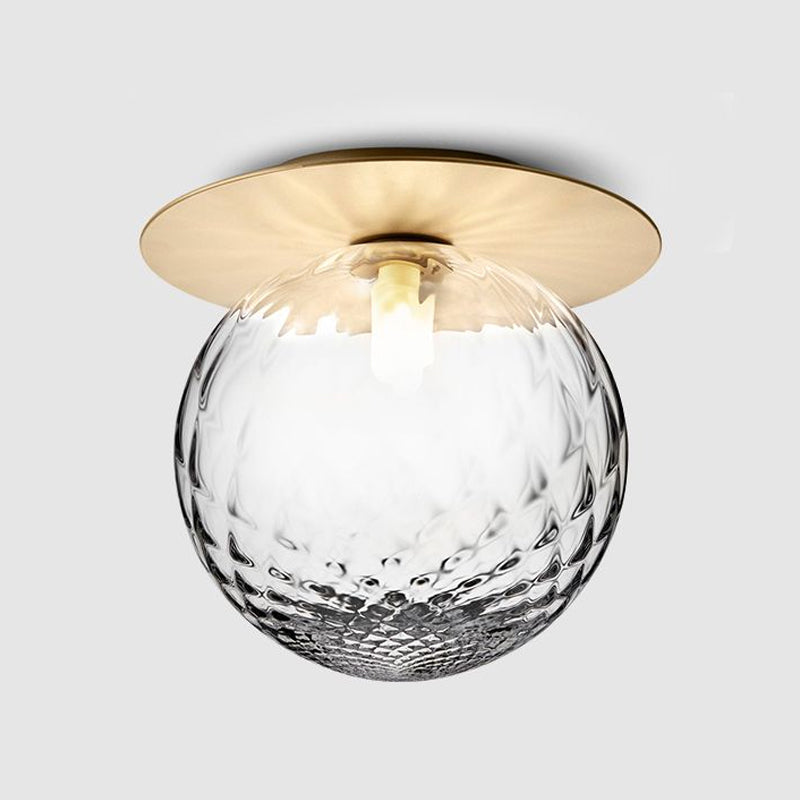 Silver/Gold Finish Orbit Flush Mount Fixture Modern 1 Light Close to Ceiling Lighting with White/Clear Glass Shade Clearhalo 'Ceiling Lights' 'Close To Ceiling Lights' 'Close to ceiling' 'Flush mount' Lighting' 1433957