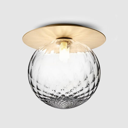 Silver/Gold Finish Orbit Flush Mount Fixture Modern 1 Light Close to Ceiling Lighting with White/Clear Glass Shade Clearhalo 'Ceiling Lights' 'Close To Ceiling Lights' 'Close to ceiling' 'Flush mount' Lighting' 1433957