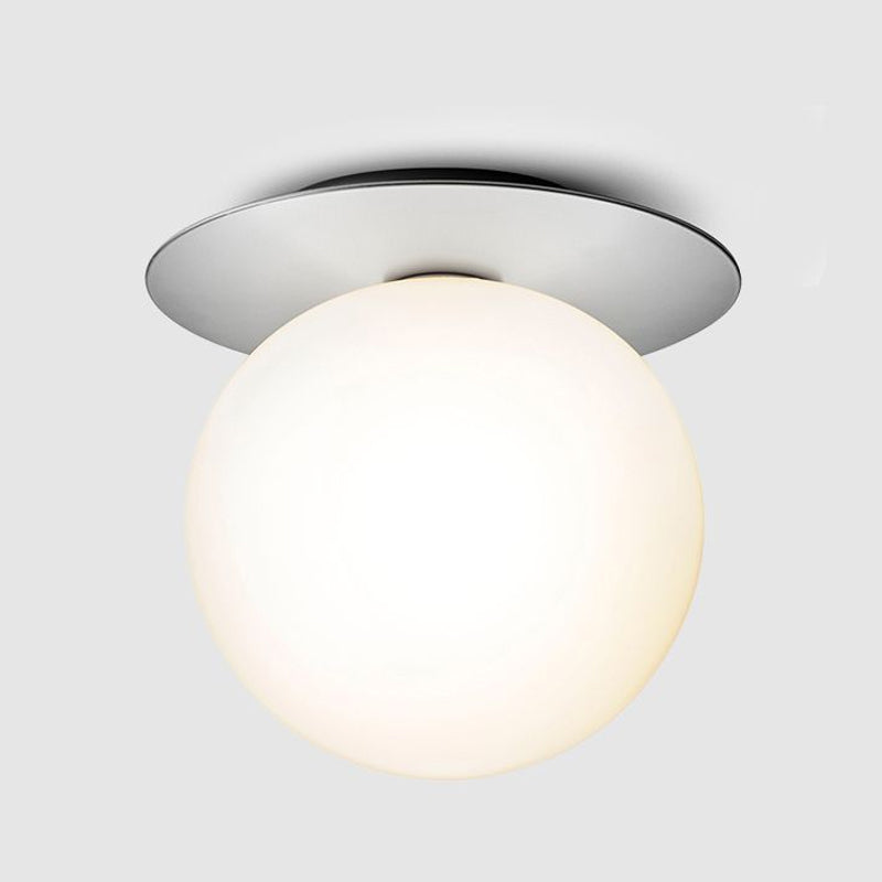 Silver/Gold Finish Orbit Flush Mount Fixture Modern 1 Light Close to Ceiling Lighting with White/Clear Glass Shade Clearhalo 'Ceiling Lights' 'Close To Ceiling Lights' 'Close to ceiling' 'Flush mount' Lighting' 1433958