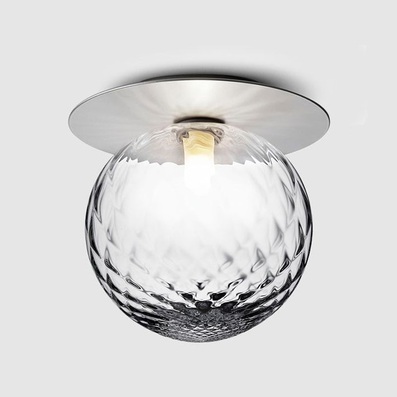 Silver/Gold Finish Orbit Flush Mount Fixture Modern 1 Light Close to Ceiling Lighting with White/Clear Glass Shade Clearhalo 'Ceiling Lights' 'Close To Ceiling Lights' 'Close to ceiling' 'Flush mount' Lighting' 1433959