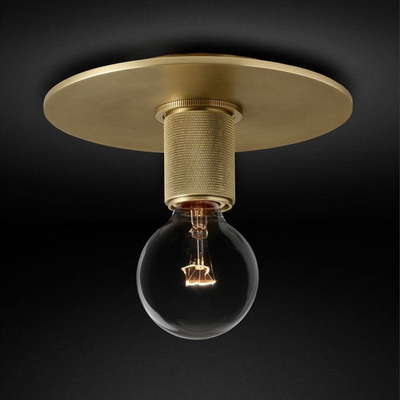 Globe/Cone/Cylinder/Trumpet Glass Flush Pendant Ceiling Light Modern 1 Light Flushmount Lighting in Brass for Balcony Clearhalo 'Ceiling Lights' 'Close To Ceiling Lights' 'Close to ceiling' 'Flush mount' Lighting' 1433971