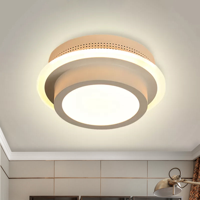 Acrylic Round/Square/Triangle Flush Ceiling Light Corridor Foyer Modern Style LED Ceiling Lamp in Black/White Clearhalo 'Ceiling Lights' 'Close To Ceiling Lights' 'Close to ceiling' 'Flush mount' Lighting' 1434067