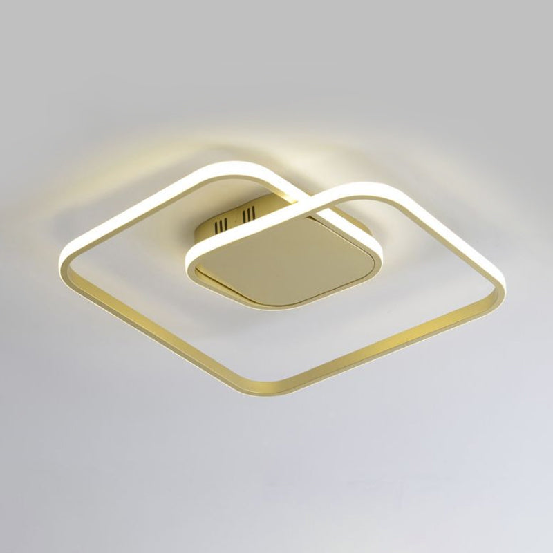 Square Flush Ceiling Light Contemporary Acrylic White/Black/Gold Modern LED Ceiling Lamp for Bedroom in Warm/White Clearhalo 'Ceiling Lights' 'Close To Ceiling Lights' 'Close to ceiling' 'Flush mount' Lighting' 1434108