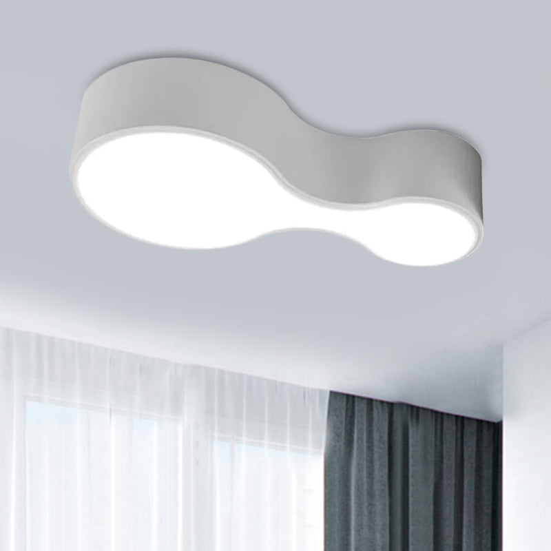 Black/White Curved Flush Lighting Minimalist Led Metal Ceiling Flush Mount Lamp with Frosted Diffuser Clearhalo 'Ceiling Lights' 'Close To Ceiling Lights' 'Close to ceiling' 'Flush mount' Lighting' 1434278