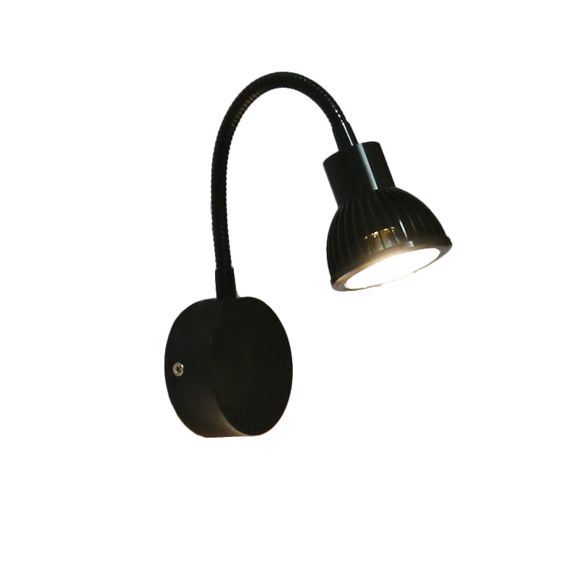 Industrial Style Bowl Shape Wall Lamp Metal 1 Light Adjustable Fixture Arm in Black Clearhalo 'Art deco wall lights' 'Cast Iron' 'Glass' 'Industrial wall lights' 'Industrial' 'Middle century wall lights' 'Modern' 'Rustic wall lights' 'Tiffany' 'Traditional wall lights' 'Wall Lamps & Sconces' 'Wall Lights' Lighting' 143441