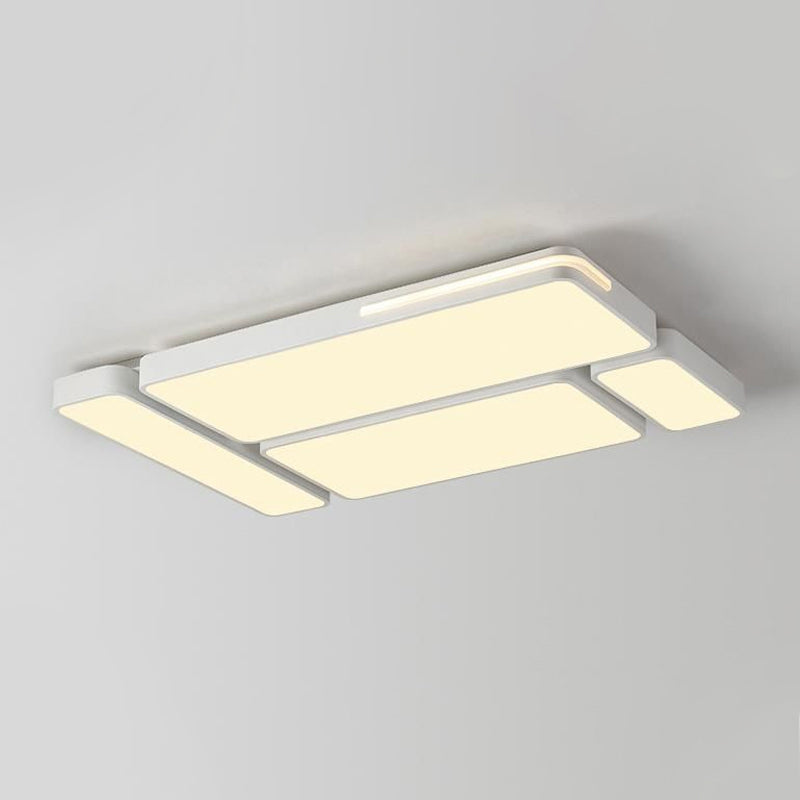 Simple Rectangle Ceiling Mount Light Acrylic Slim LED Ceiling Lamp in Black and White/White for Study Room Clearhalo 'Ceiling Lights' 'Close To Ceiling Lights' 'Close to ceiling' 'Flush mount' Lighting' 1434441