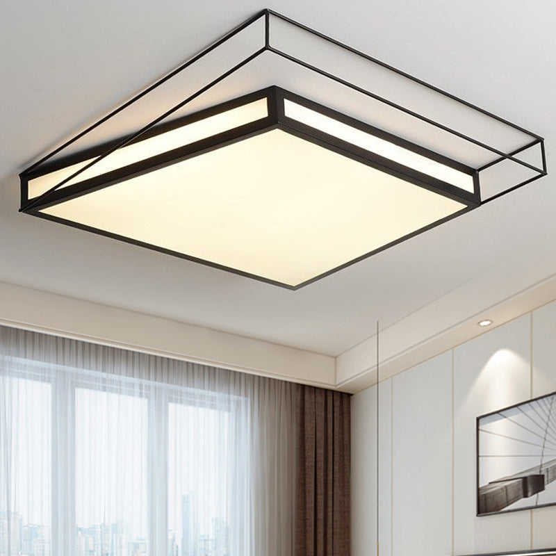 Black/Grey Hexagon/Square Flush Light Modern Acrylic Led Ceiling Flushmount in Third Gear Clearhalo 'Ceiling Lights' 'Close To Ceiling Lights' 'Close to ceiling' 'Flush mount' Lighting' 1434446