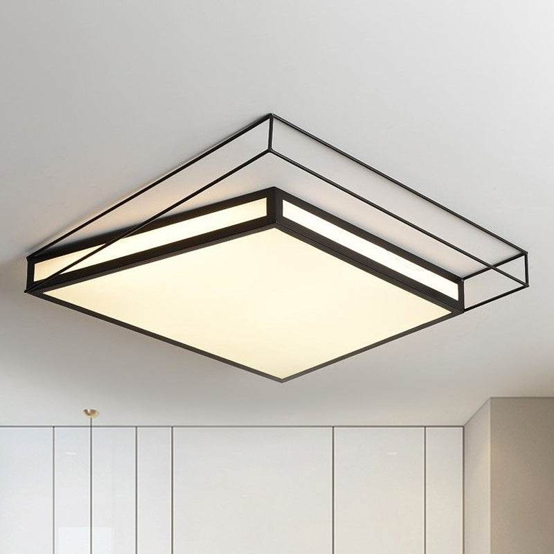 Black/Grey Hexagon/Square Flush Light Modern Acrylic Led Ceiling Flushmount in Third Gear Clearhalo 'Ceiling Lights' 'Close To Ceiling Lights' 'Close to ceiling' 'Flush mount' Lighting' 1434447