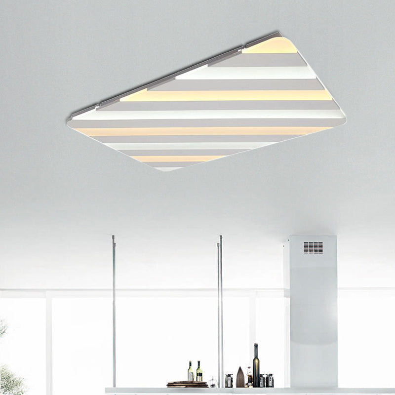 Simple White Flush Ceiling Light with Stripe Pattern Acrylic LED Ceiling Lamp for Dining Room Clearhalo 'Ceiling Lights' 'Close To Ceiling Lights' 'Close to ceiling' 'Flush mount' Lighting' 1434469