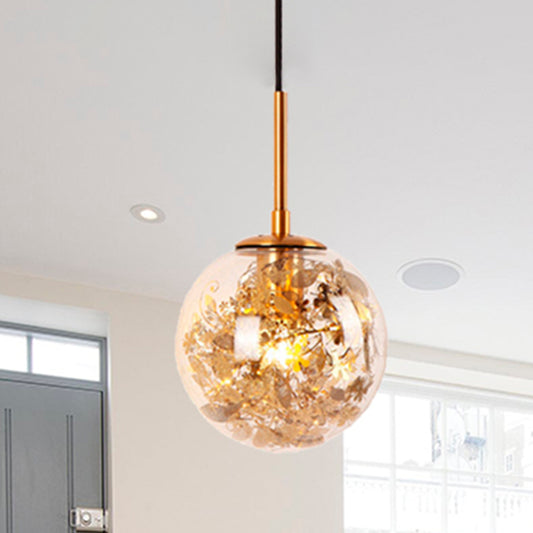 Clear Glass Orb Shade Wall Light with Flower Deco Cloth Shop 1 Light Modern Hanging Wall Lamp in Silver/Gold Clearhalo 'Cast Iron' 'Glass' 'Industrial' 'Modern wall lights' 'Modern' 'Tiffany' 'Traditional wall lights' 'Wall Lamps & Sconces' 'Wall Lights' Lighting' 1434497