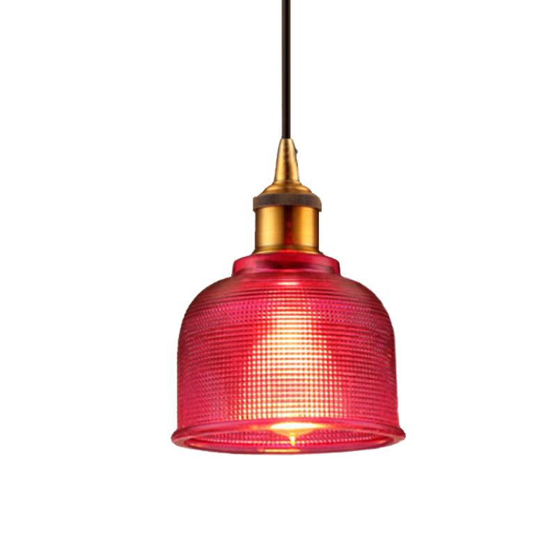 Traditional Stylish Hanging Lamp Cup Shade 1 Head Grid Glass Pendant Light for Living Room Cafe Clearhalo 'Ceiling Lights' 'Glass shade' 'Glass' 'Modern Pendants' 'Modern' 'Pendant Lights' 'Pendants' Lighting' 1434530