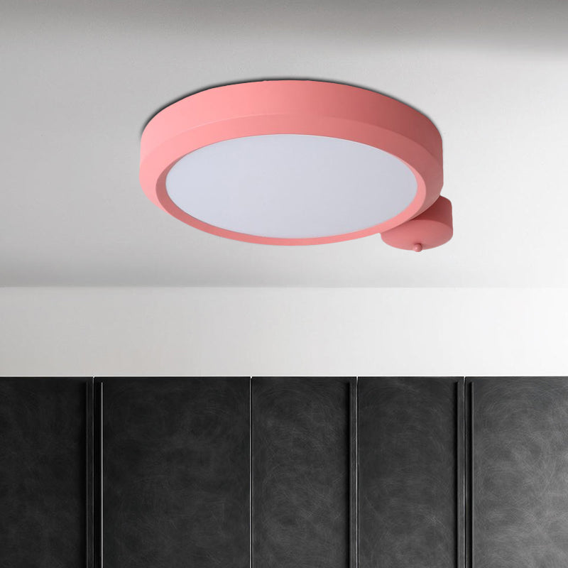 Blue/Red/Yellow Round Flushmount Lighting Metal Integrated Led Nordic Ceiling Flush Light in Second Gear, 20.5"/25" W Clearhalo 'Ceiling Lights' 'Close To Ceiling Lights' 'Close to ceiling' 'Flush mount' Lighting' 1434668