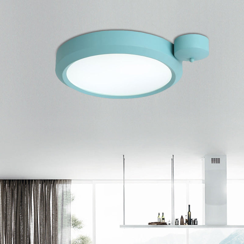 Blue/Red/Yellow Round Flushmount Lighting Metal Integrated Led Nordic Ceiling Flush Light in Second Gear, 20.5"/25" W Clearhalo 'Ceiling Lights' 'Close To Ceiling Lights' 'Close to ceiling' 'Flush mount' Lighting' 1434669