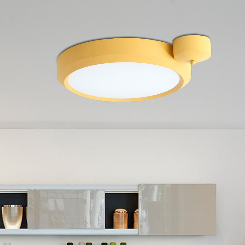 Blue/Red/Yellow Round Flushmount Lighting Metal Integrated Led Nordic Ceiling Flush Light in Second Gear, 20.5"/25" W Clearhalo 'Ceiling Lights' 'Close To Ceiling Lights' 'Close to ceiling' 'Flush mount' Lighting' 1434670