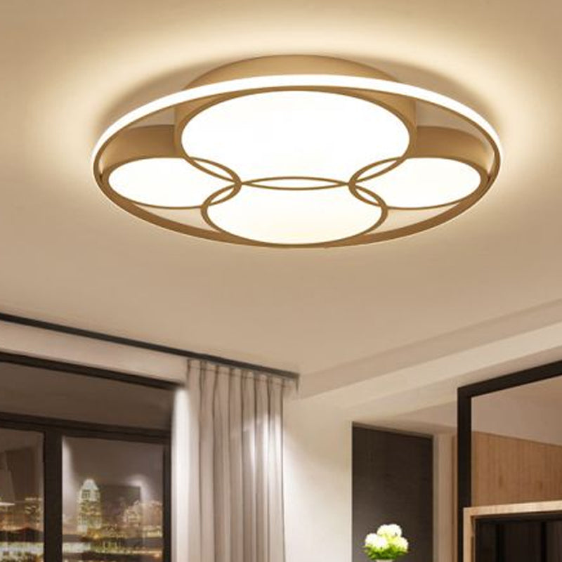 Led Circular Flush Mount Ceiling Light Contemporary Metal Flush Light with Frosted Diffuser Clearhalo 'Ceiling Lights' 'Close To Ceiling Lights' 'Close to ceiling' 'Flush mount' Lighting' 1434679