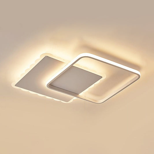 Round/Square LED Flush Mount Ceiling Light Modern Acrylic Overlapping Ceiling Lights in White Bronze Clearhalo 'Ceiling Lights' 'Close To Ceiling Lights' 'Close to ceiling' 'Flush mount' Lighting' 1434748