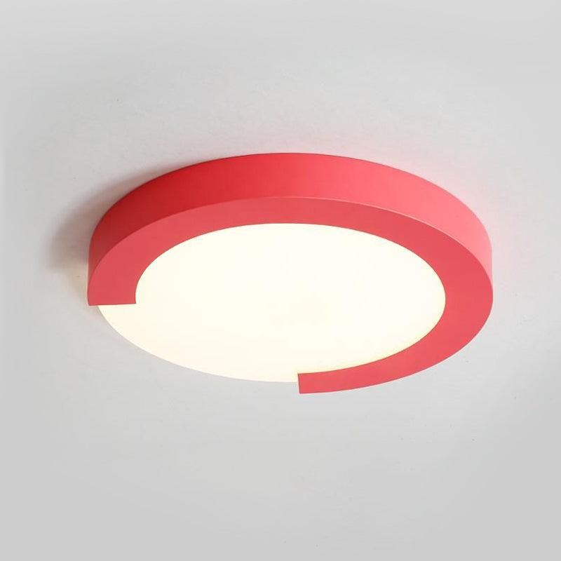 16"/20" Round Flush Mount Ceiling Lights Macaron Acrylic Metal Arc Flush Mount in Black/White/Pink Clearhalo 'Ceiling Lights' 'Close To Ceiling Lights' 'Close to ceiling' 'Flush mount' Lighting' 1434832