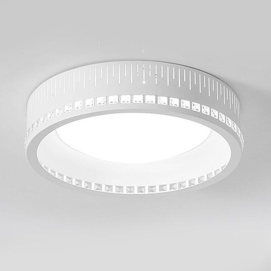 Modern Unique Round Ceiling lights Flush Mount 1 Light Flush Mount Ceiling Lights in White for Bedroom Clearhalo 'Ceiling Lights' 'Close To Ceiling Lights' 'Close to ceiling' 'Flush mount' Lighting' 1434833