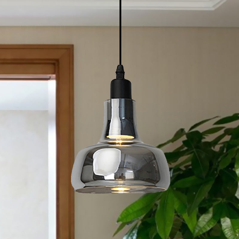 White/Black Bowl/Cone/Saucer Pendant Lamp Modernist 1 Light Glass Led Hanging Ceiling Light in White/Warm Light Clearhalo 'Ceiling Lights' 'Glass shade' 'Glass' 'Modern Pendants' 'Modern' 'Pendant Lights' 'Pendants' Lighting' 1434916