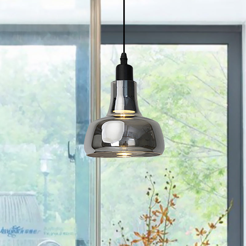 White/Black Bowl/Cone/Saucer Pendant Lamp Modernist 1 Light Glass Led Hanging Ceiling Light in White/Warm Light Clearhalo 'Ceiling Lights' 'Glass shade' 'Glass' 'Modern Pendants' 'Modern' 'Pendant Lights' 'Pendants' Lighting' 1434917