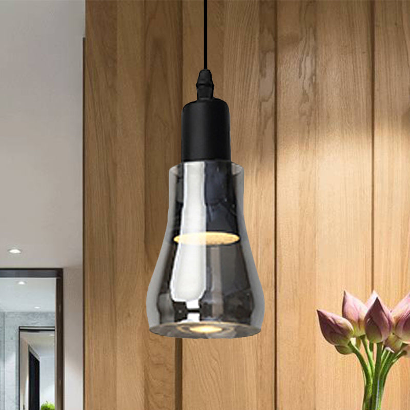 White/Black Bowl/Cone/Saucer Pendant Lamp Modernist 1 Light Glass Led Hanging Ceiling Light in White/Warm Light Clearhalo 'Ceiling Lights' 'Glass shade' 'Glass' 'Modern Pendants' 'Modern' 'Pendant Lights' 'Pendants' Lighting' 1434919