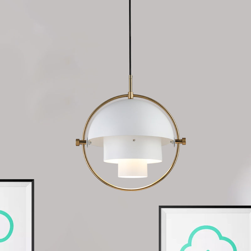 Metal Rotated Pendant Lighting in Modern Style 1 Light Black/White/Gold Hanging Light Clearhalo 'Ceiling Lights' 'Modern Pendants' 'Modern' 'Pendant Lights' 'Pendants' Lighting' 1434934