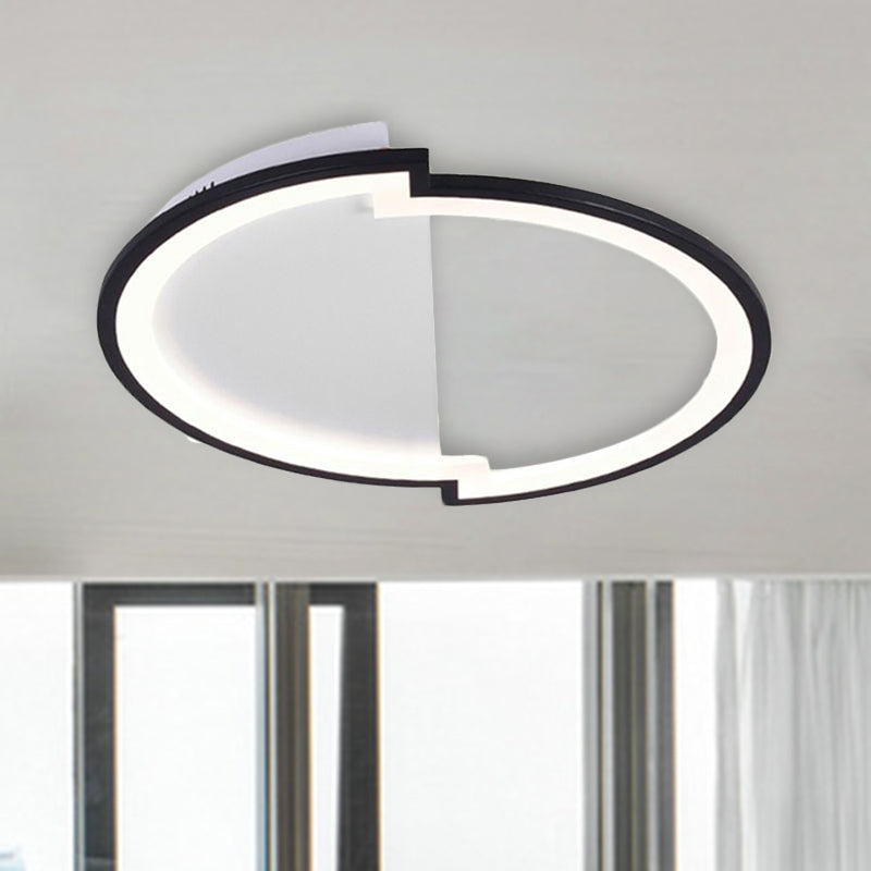 Round Acrylic Flush Light Fixture Simple 16"/19.5"/23.5" Wide LED White/Black/White and Black Ceiling Flushmount in Warm/White Light Clearhalo 'Ceiling Lights' 'Close To Ceiling Lights' 'Close to ceiling' 'Flush mount' Lighting' 1434957