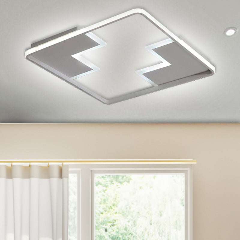 Acrylic Block Flush Ceiling Light Fixture Simplicity 19"/23"/27.5" Wide LED White/Black Flush Mount Lamp in Warm/White Light Clearhalo 'Ceiling Lights' 'Close To Ceiling Lights' 'Close to ceiling' 'Flush mount' Lighting' 1434977