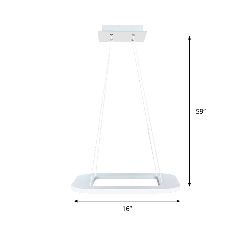 Simplicity Square LED Chandelier Light Acrylic 1/2/3 Light Office Ceiling Pendant in Warm/White/Natural Light Clearhalo 'Ceiling Lights' 'Chandeliers' 'Modern Chandeliers' 'Modern' Lighting' 143498