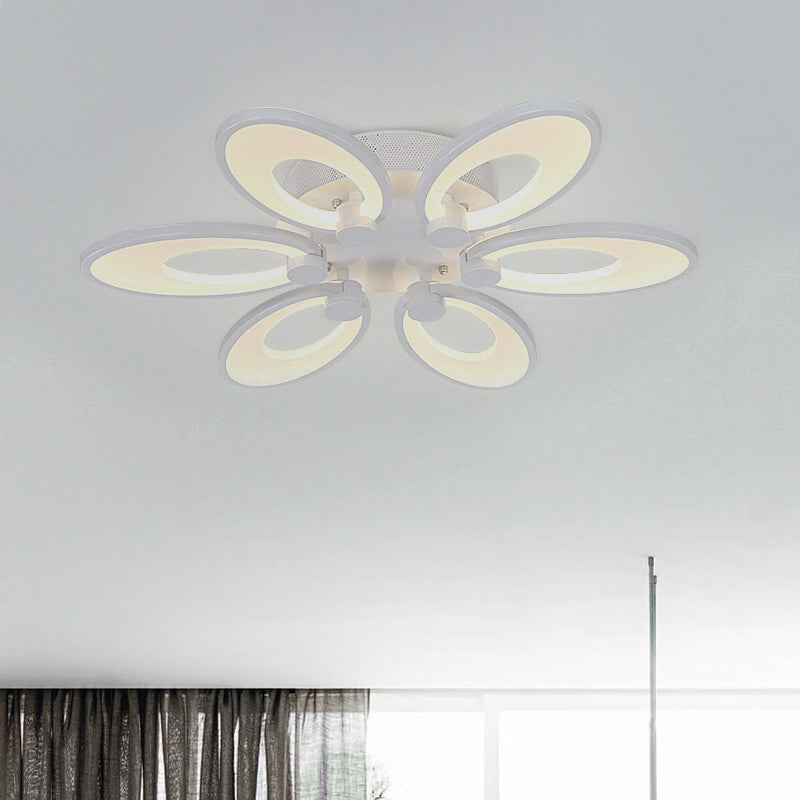 Flowers Dining Room Flush Mount Light Acrylic LED 4/6/9 Lights Modern Ceiling Mounted Fixture in Warm/White/Natural Light Clearhalo 'Ceiling Lights' 'Close To Ceiling Lights' 'Close to ceiling' 'Semi-flushmount' Lighting' 1434987