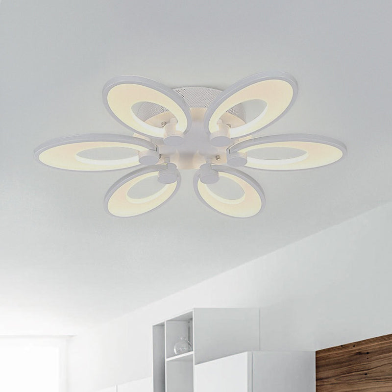 Flowers Dining Room Flush Mount Light Acrylic LED 4/6/9 Lights Modern Ceiling Mounted Fixture in Warm/White/Natural Light Clearhalo 'Ceiling Lights' 'Close To Ceiling Lights' 'Close to ceiling' 'Semi-flushmount' Lighting' 1434988