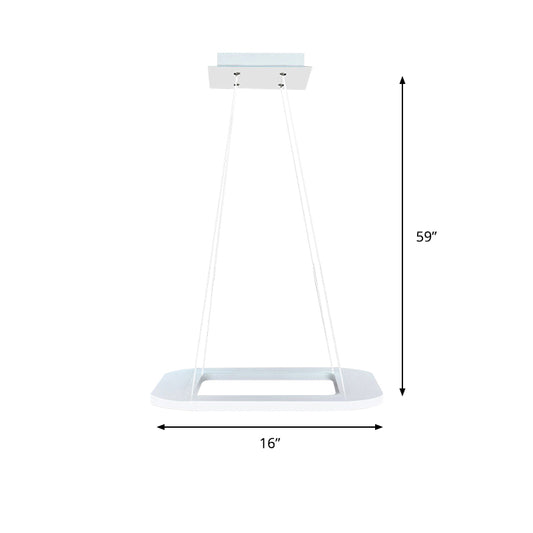 Simplicity Square LED Chandelier Light Acrylic 1/2/3 Light Office Ceiling Pendant in Warm/White/Natural Light Clearhalo 'Ceiling Lights' 'Chandeliers' 'Modern Chandeliers' 'Modern' Lighting' 143498