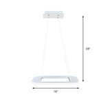 Simplicity Square LED Chandelier Light Acrylic 1/2/3 Light Office Ceiling Pendant in Warm/White/Natural Light Clearhalo 'Ceiling Lights' 'Chandeliers' 'Modern Chandeliers' 'Modern' Lighting' 143498