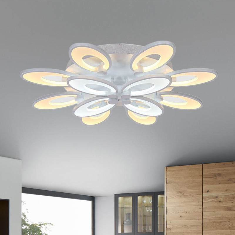 Flowers Dining Room Flush Mount Light Acrylic LED 4/6/9 Lights Modern Ceiling Mounted Fixture in Warm/White/Natural Light Clearhalo 'Ceiling Lights' 'Close To Ceiling Lights' 'Close to ceiling' 'Semi-flushmount' Lighting' 1434990