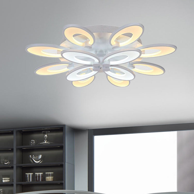 Flowers Dining Room Flush Mount Light Acrylic LED 4/6/9 Lights Modern Ceiling Mounted Fixture in Warm/White/Natural Light Clearhalo 'Ceiling Lights' 'Close To Ceiling Lights' 'Close to ceiling' 'Semi-flushmount' Lighting' 1434991