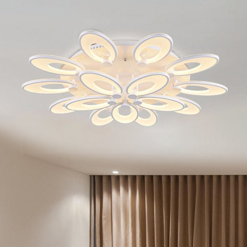 Flowers Dining Room Flush Mount Light Acrylic LED 4/6/9 Lights Modern Ceiling Mounted Fixture in Warm/White/Natural Light Clearhalo 'Ceiling Lights' 'Close To Ceiling Lights' 'Close to ceiling' 'Semi-flushmount' Lighting' 1434992