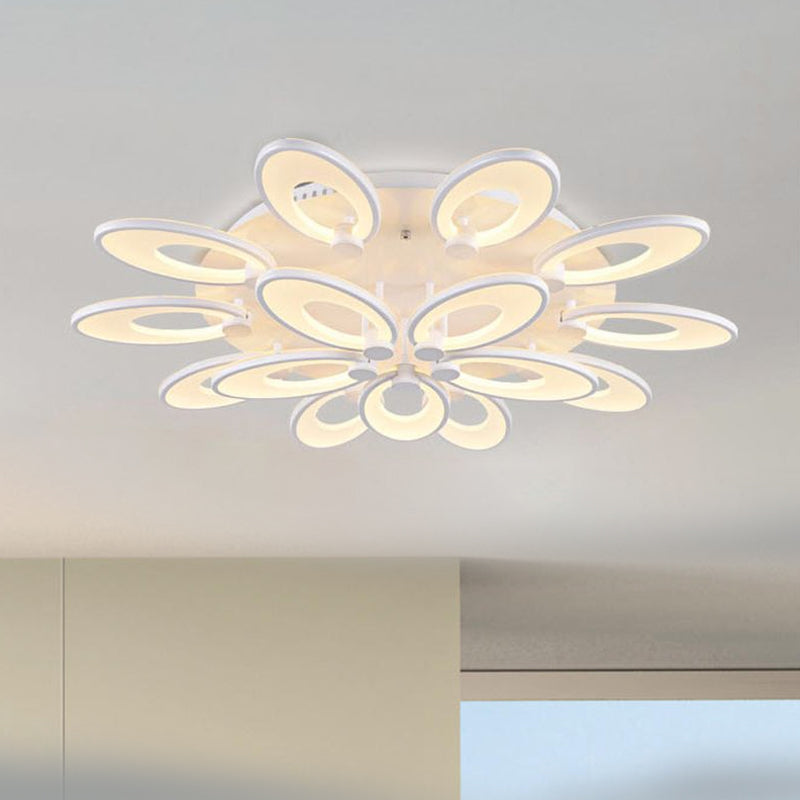 Flowers Dining Room Flush Mount Light Acrylic LED 4/6/9 Lights Modern Ceiling Mounted Fixture in Warm/White/Natural Light Clearhalo 'Ceiling Lights' 'Close To Ceiling Lights' 'Close to ceiling' 'Semi-flushmount' Lighting' 1434993