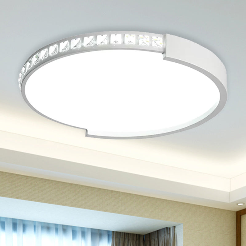 16"/19.5"/20.5" Wide Round Flush Mount Lighting Crystal LED Bedroom Living Room Flush Ceiling Light in Warm/White Light Clearhalo 'Ceiling Lights' 'Close To Ceiling Lights' 'Close to ceiling' 'Flush mount' Lighting' 1435022