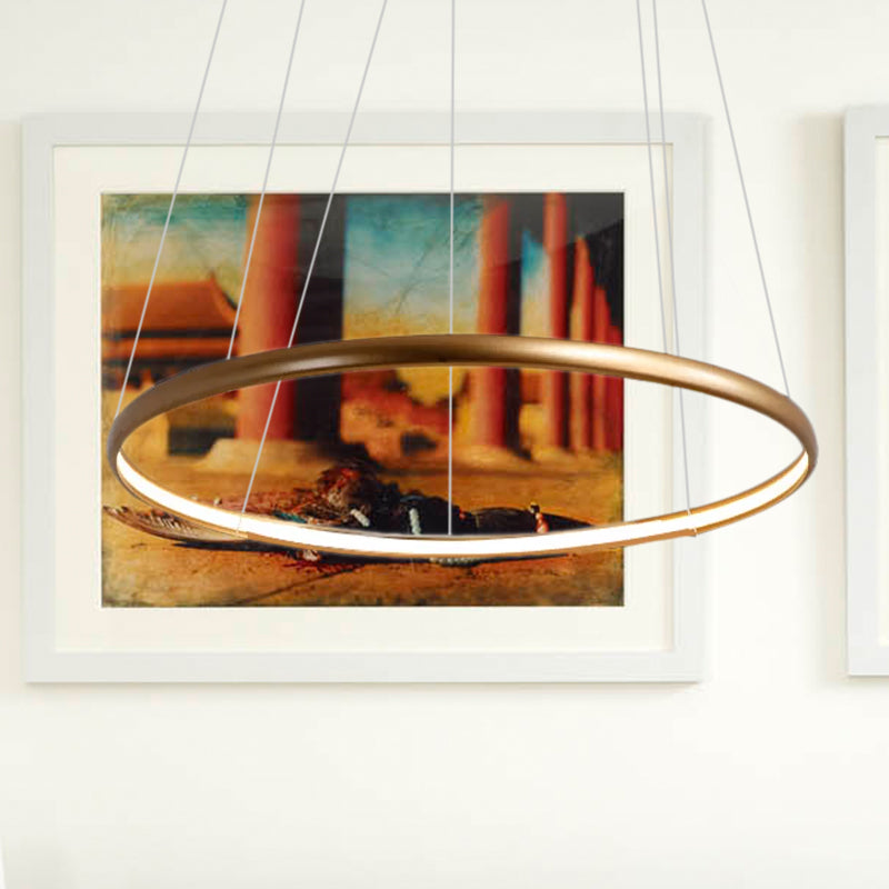 Black/Brown/Gold Orbit LED Ceiling Light Modernism 1/2/3-Light Acrylic Chandelier in Warm/White/Natural Light Clearhalo 'Ceiling Lights' 'Chandeliers' 'Modern Chandeliers' 'Modern' Lighting' 1435023