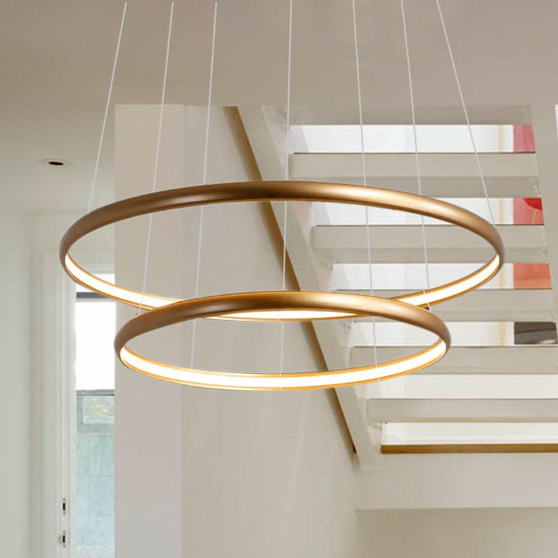 Black/Brown/Gold Orbit LED Ceiling Light Modernism 1/2/3-Light Acrylic Chandelier in Warm/White/Natural Light Clearhalo 'Ceiling Lights' 'Chandeliers' 'Modern Chandeliers' 'Modern' Lighting' 1435024