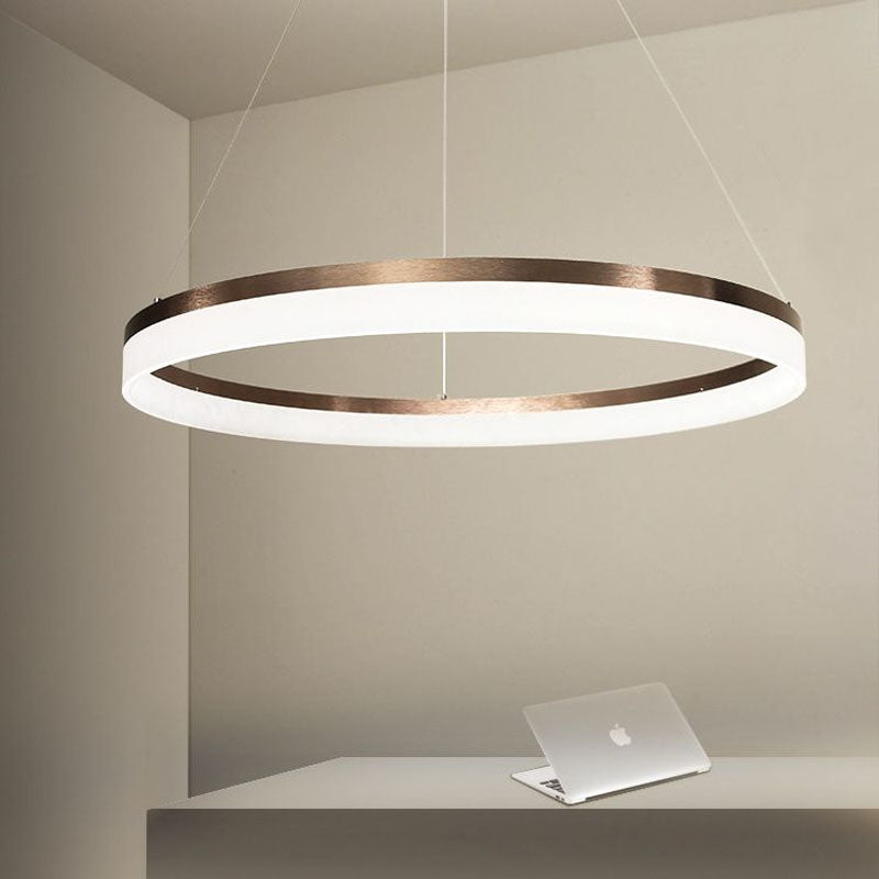 Acrylic Round Chandelier Light Contemporary 4/5/6-Head Brown Ceiling Pendant in Warm/White/Natural Light Clearhalo 'Ceiling Lights' 'Chandeliers' 'Modern Chandeliers' 'Modern' Lighting' 1435042