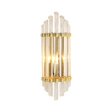 Arced Crystal Tube Wall Mount Lighting Modernist 2-Light Gold Wall Sconce Lamp Fixture Clearhalo 'Modern wall lights' 'Modern' 'Wall Lamps & Sconces' 'Wall Lights' Lighting' 1439997