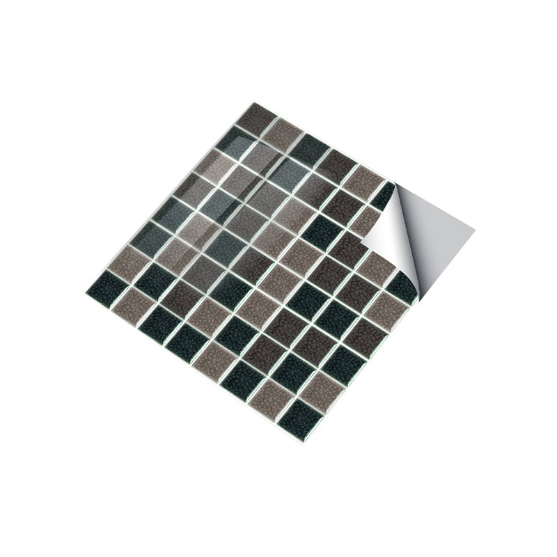 Black-Grey Modern Stick Wallpaper Panel 6' L x 6" W Mosaic Tile Effect Wall Decor for Kitchen Clearhalo 'Wall Decor' 'Wallpaper' 1440157