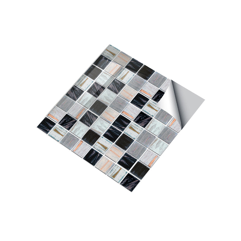 Self-Sticking Modern Mosaics Wallpapers Multicolored Faux Marble Tiles