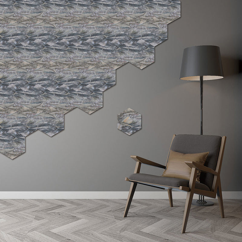 Grey Marble Effect Wallpaper Panel Set Peel and Paste Wall Covering for Living Room Clearhalo 'Modern wall decor' 'Modern' 'Wallpaper' Wall Decor' 1440284