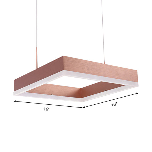 1/2/3-Light Bedroom Chandelier with Square Acrylic Shade Rose Gold Ceiling Pendant in Warm/White/Natural Light Clearhalo 'Ceiling Lights' 'Chandeliers' 'Modern Chandeliers' 'Modern' Lighting' 144262